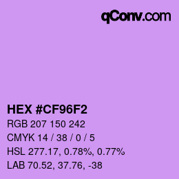 Color code: HEX #CF96F2 | qconv.com