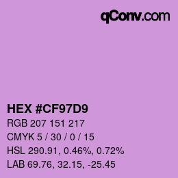 Color code: HEX #CF97D9 | qconv.com