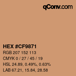 Color code: HEX #CF9871 | qconv.com