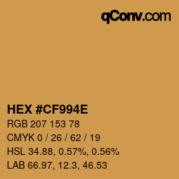 Color code: HEX #CF994E | qconv.com