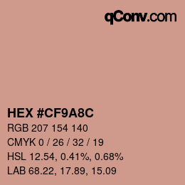 Código de color: HEX #CF9A8C | qconv.com