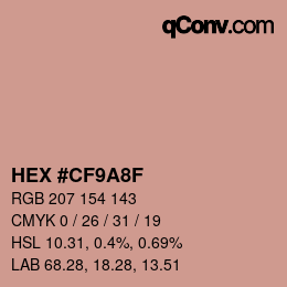 カラーコード: HEX #CF9A8F | qconv.com