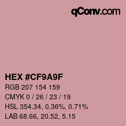 Color code: HEX #CF9A9F | qconv.com