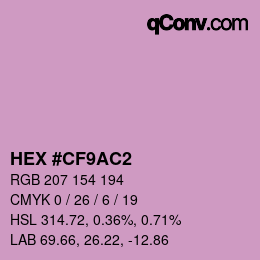 カラーコード: HEX #CF9AC2 | qconv.com