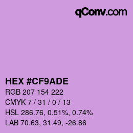 カラーコード: HEX #CF9ADE | qconv.com