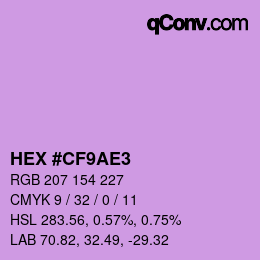 Color code: HEX #CF9AE3 | qconv.com