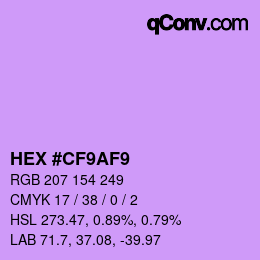 カラーコード: HEX #CF9AF9 | qconv.com