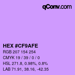 Color code: HEX #CF9AFE | qconv.com