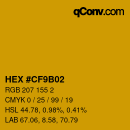 Color code: HEX #CF9B02 | qconv.com