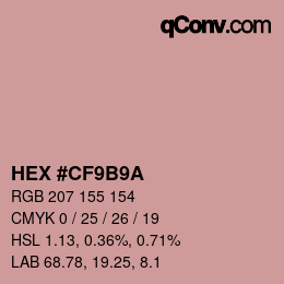Color code: HEX #CF9B9A | qconv.com
