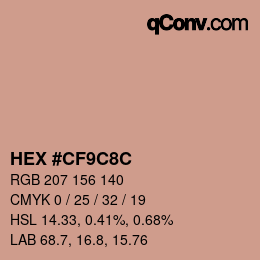 Color code: HEX #CF9C8C | qconv.com