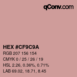 Color code: HEX #CF9C9A | qconv.com