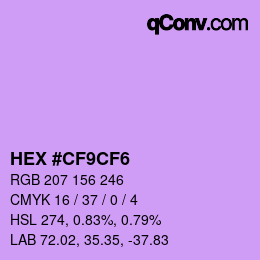 Color code: HEX #CF9CF6 | qconv.com