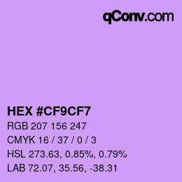 カラーコード: HEX #CF9CF7 | qconv.com
