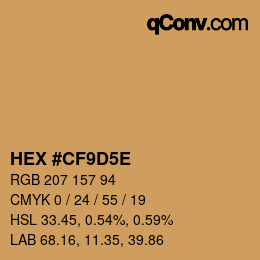 Code couleur: HEX #CF9D5E | qconv.com
