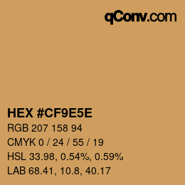 Code couleur: HEX #CF9E5E | qconv.com