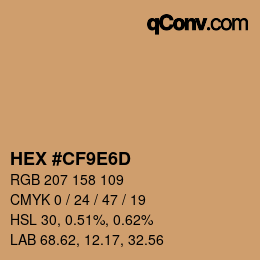 Color code: HEX #CF9E6D | qconv.com
