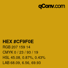 Color code: HEX #CF9F0E | qconv.com