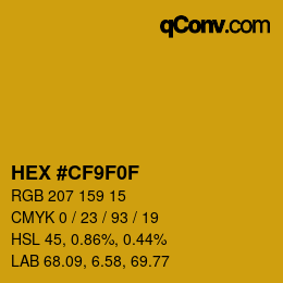 カラーコード: HEX #CF9F0F | qconv.com