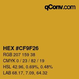 Color code: HEX #CF9F26 | qconv.com