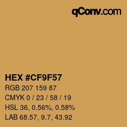 Color code: HEX #CF9F57 | qconv.com