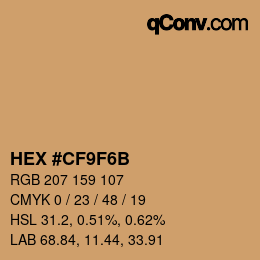 Color code: HEX #CF9F6B | qconv.com