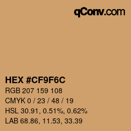 Color code: HEX #CF9F6C | qconv.com