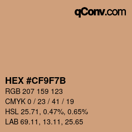 Color code: HEX #CF9F7B | qconv.com
