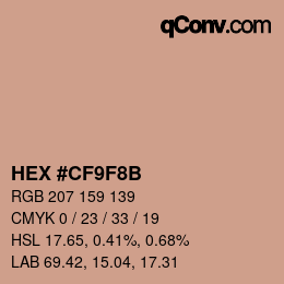 Color code: HEX #CF9F8B | qconv.com