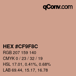 Color code: HEX #CF9F8C | qconv.com