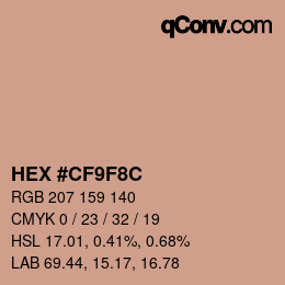 カラーコード: HEX #CF9F8C | qconv.com