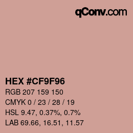 カラーコード: HEX #CF9F96 | qconv.com