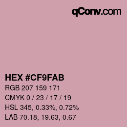 Color code: HEX #CF9FAB | qconv.com