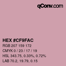 カラーコード: HEX #CF9FAC | qconv.com