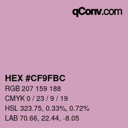 Color code: HEX #CF9FBC | qconv.com