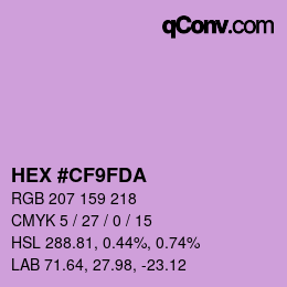Color code: HEX #CF9FDA | qconv.com