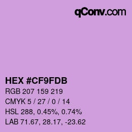 Color code: HEX #CF9FDB | qconv.com