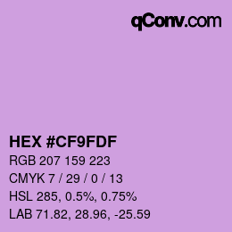 Farbcode: HEX #CF9FDF | qconv.com