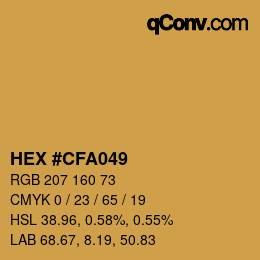 カラーコード: HEX #CFA049 | qconv.com