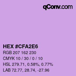 Color code: HEX #CFA2E6 | qconv.com