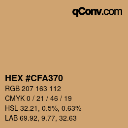 Código de color: HEX #CFA370 | qconv.com