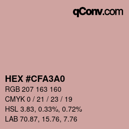 Color code: HEX #CFA3A0 | qconv.com