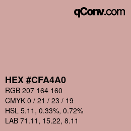 Código de color: HEX #CFA4A0 | qconv.com
