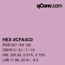 Código de color: HEX #CFA4C0 | qconv.com