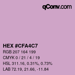 Color code: HEX #CFA4C7 | qconv.com