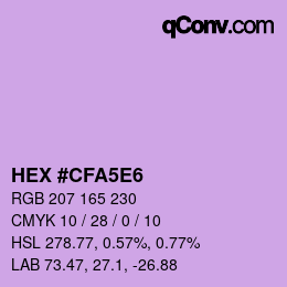 Color code: HEX #CFA5E6 | qconv.com