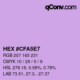 カラーコード: HEX #CFA5E7 | qconv.com
