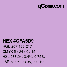 颜色代码: HEX #CFA6D9 | qconv.com