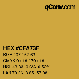 Color code: HEX #CFA73F | qconv.com