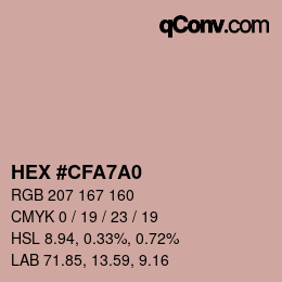Color code: HEX #CFA7A0 | qconv.com